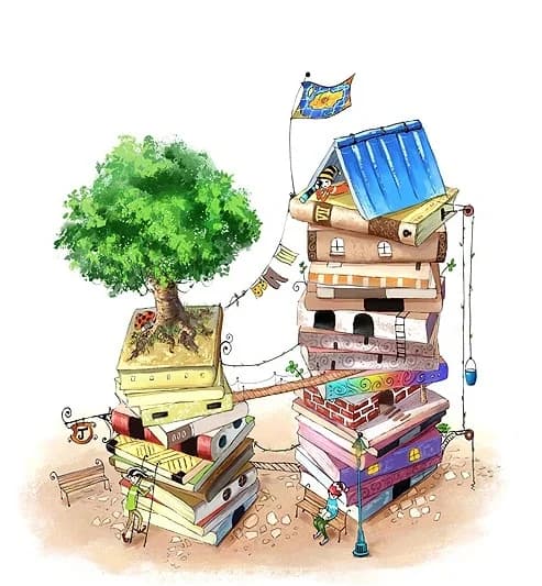 Eski Öncü sitesinde kullanılan kitap ve okuma kültürü illüstrasyonu